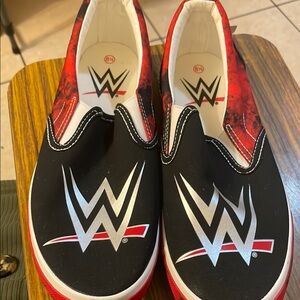 WWE Black and Red Casual Sneakers with Iconic Logo